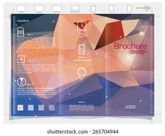 Brochure design. Colorful abstract vector backgrounds. Polygonal texture