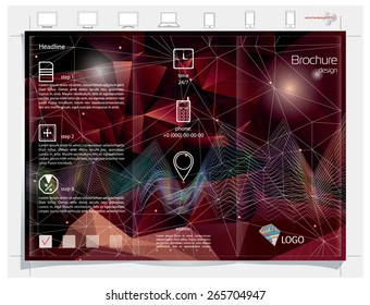 Brochure design. Colorful abstract vector backgrounds. Polygonal texture