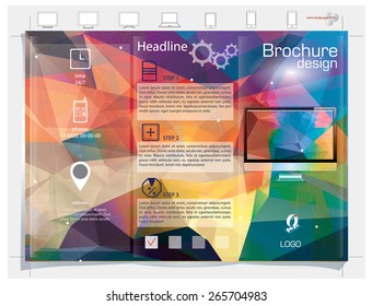 Brochure design. Colorful abstract vector backgrounds. Polygonal texture