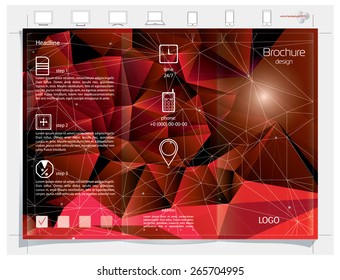 Brochure design. Colorful abstract vector backgrounds. Polygonal texture