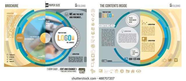 Brochure design for a company, it is easy to edit and change, design is simple and modern, with an interesting circular pattern