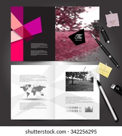 Brochure design concept-business finance-business man character