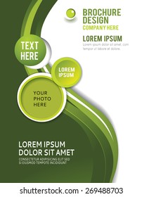 Brochure design content background with circles. Design layout template
