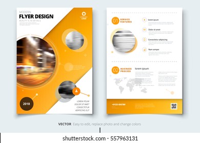 Brochure design. Corporate business report cover, brochure or flyer design. Leaflet presentation. Brochure with abstract circle, round shapes background. Modern poster magazine, layout, template. A4 