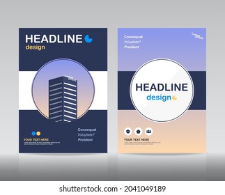 Brochure design. Corporate business template for annual report, catalog, magazine. Layout with modern biege elements and urban style photo. Creative poster, booklet, leaflet, flyer or banner concept