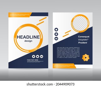 Brochure design. Corporate business template for annual report, catalog, magazine. Layout with modern biege elements and urban style photo. Creative poster, booklet, leaflet, flyer or banner concept