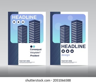 Brochure design. Corporate business template for annual report, catalog, magazine. Layout with modern biege elements and urban style photo. Creative poster, booklet, leaflet, flyer or banner concept