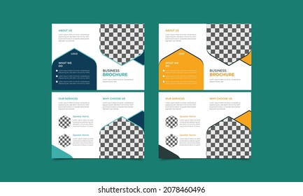 Brochure design. Corporate business template for Bi fold brochure flyer design. vector illustration..eps