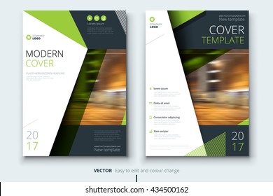 Brochure design. Corporate business template for report, catalog, magazine. Light layout with bright modern elements and urban style photo. Creative poster, booklet, leaflet, flyer or banner concept