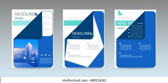 Brochure design. Corporate business template for annual report, catalog, magazine. Layout with modern biege elements and urban style photo. Creative poster, booklet, leaflet, flyer or banner concept