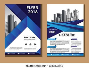 Brochure design, cover modern layout, annual report, poster, flyer in A4 with colorful triangles, geometric shapes for tech, science, market with light background