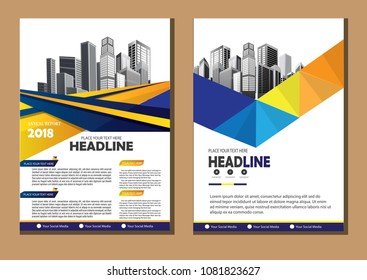 Brochure design, cover modern layout, annual report, poster, flyer in A4 with colorful triangles, geometric shapes for tech, science, market with light background