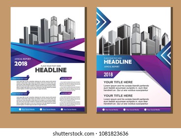 Brochure design, cover modern layout, annual report, poster, flyer in A4 with colorful triangles, geometric shapes for tech, science, market with light background