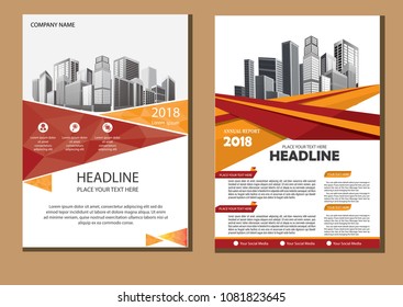 Brochure design, cover modern layout, annual report, poster, flyer in A4 with colorful triangles, geometric shapes for tech, science, market with light background