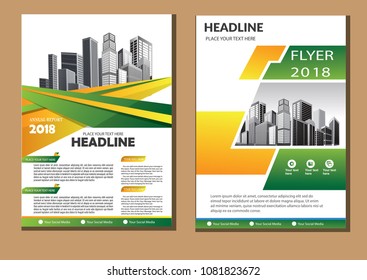 Brochure design, cover modern layout, annual report, poster, flyer in A4 with colorful triangles, geometric shapes for tech, science, market with light background