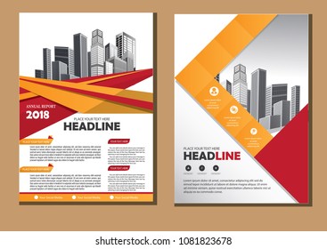 Brochure design, cover modern layout, annual report, poster, flyer in A4 with colorful triangles, geometric shapes for tech, science, market with light background