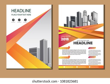 Brochure design, cover modern layout, annual report, poster, flyer in A4 with colorful triangles, geometric shapes for tech, science, market with light background