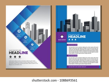 Brochure design, cover modern layout, annual report, poster, flyer in A4 with colorful triangles, geometric shapes for tech, science, market with light background