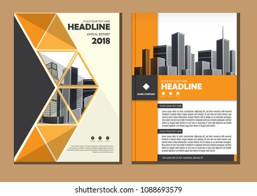 Brochure Design, Cover Modern Layout, Annual Report, Poster, Flyer In A4 With Colorful Triangles, Geometric Shapes For Tech, Science, Market With Light Background