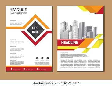 Brochure design, cover modern layout, annual report, poster, flyer in A4 with colorful triangles, geometric shapes for tech, science, market with light background
