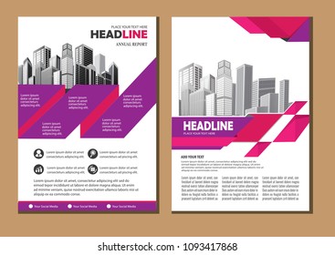 Brochure design, cover modern layout, annual report, poster, flyer in A4 with colorful triangles, geometric shapes for tech, science, market with light background
