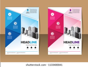 Brochure design, cover modern layout, annual report, poster, flyer in A4 with colorful triangles, geometric shapes for tech, science, market with light background

