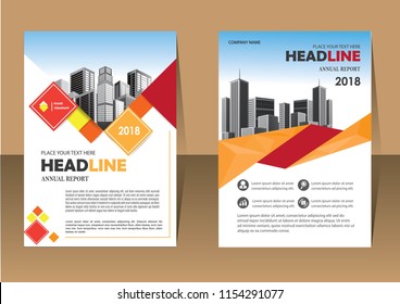 Brochure design, cover modern layout, annual report, poster, flyer in A4 with colorful triangles, geometric shapes for tech, science, market with light background