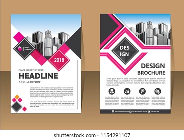 Brochure design, cover modern layout, annual report, poster, flyer in A4 with colorful triangles, geometric shapes for tech, science, market with light background