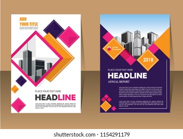 Brochure design, cover modern layout, annual report, poster, flyer in A4 with colorful triangles, geometric shapes for tech, science, market with light background