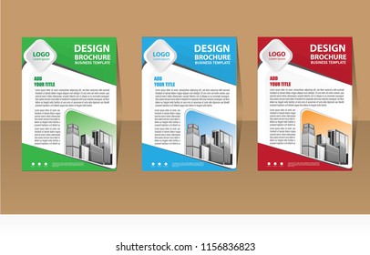 Brochure design, cover modern layout, annual report, poster, flyer in A4 with colorful triangles, geometric shapes for tech, science, market with light background