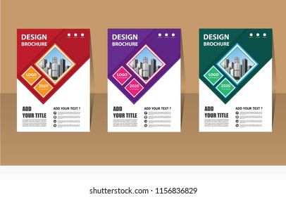 Brochure design, cover modern layout, annual report, poster, flyer in A4 with colorful triangles, geometric shapes for tech, science, market with light background