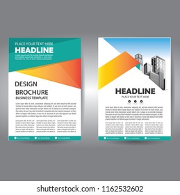 Brochure design, cover modern layout, annual report, poster, flyer in A4 with colorful triangles, geometric shapes for tech, science, market with light background