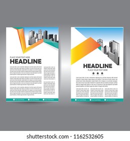 Brochure design, cover modern layout, annual report, poster, flyer in A4 with colorful triangles, geometric shapes for tech, science, market with light background