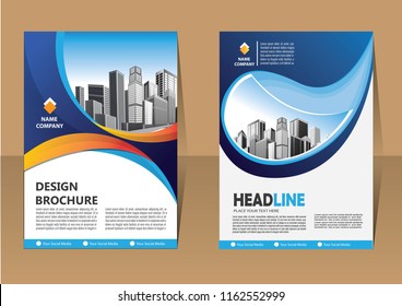 Brochure design, cover modern layout, annual report, poster, flyer in A4 with colorful triangles, geometric shapes for tech, science, market with light background