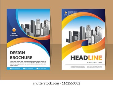 Brochure design, cover modern layout, annual report, poster, flyer in A4 with colorful triangles, geometric shapes for tech, science, market with light background
