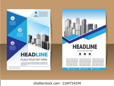  Diseño de folleto, diseño moderno de portada, informe anual, afiche, volante en A4 con triángulos coloridos, formas geométricas para tecnología, ciencia, mercado con fondo claro
