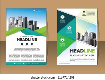 Brochure design, cover modern layout, annual report, poster, flyer in A4 with colorful triangles, geometric shapes for tech, science, market with light background