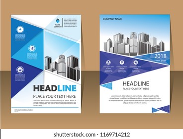 Set Blue Cover Layout Brochure Flyer Stock Vector (Royalty Free ...