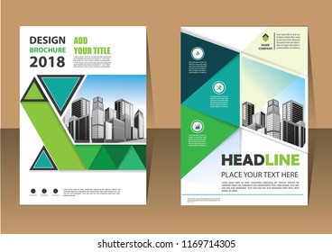 Brochure design, cover modern layout, annual report, poster, flyer in A4 with colorful triangles, geometric shapes for tech, science, market with light background