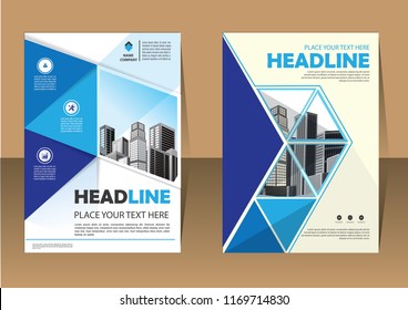 Brochure design, cover modern layout, annual report, poster, flyer in A4 with colorful triangles, geometric shapes for tech, science, market with light background