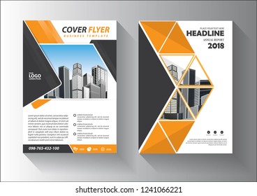 Brochure design, cover modern layout, annual report, poster, flyer in A4 with colorful triangles, geometric shapes for tech, science, market with light background