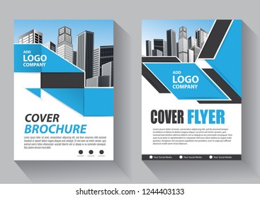 Brochure design, cover modern layout, annual report, poster, flyer in A4 with colorful triangles, geometric shapes for tech, science, market with light background