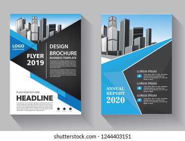 Brochure design, cover modern layout, annual report, poster, flyer in A4 with colorful triangles, geometric shapes for tech, science, market with light background