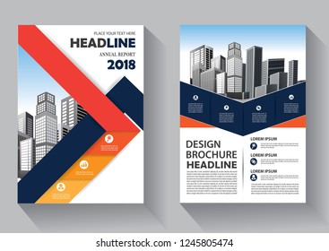 Brochure design, cover modern layout, annual report, poster, flyer in A4 with colorful triangles, geometric shapes for tech, science, market with light background