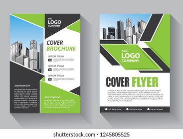 Brochure design, cover modern layout, annual report, poster, flyer in A4 with colorful triangles, geometric shapes for tech, science, market with light background