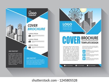 Brochure design, cover modern layout, annual report, poster, flyer in A4 with colorful triangles, geometric shapes for tech, science, market with light background