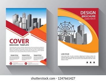 Brochure design, cover modern layout, annual report, poster, flyer in A4 with colorful triangles, geometric shapes for tech, science, market with light background