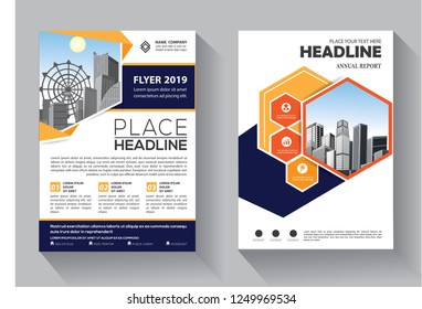 Brochure design, cover modern layout, annual report, poster, flyer in A4 with colorful triangles, geometric shapes for tech, science, market with light background