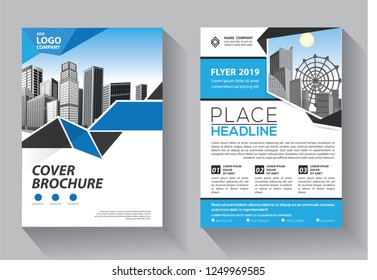 Brochure design, cover modern layout, annual report, poster, flyer in A4 with colorful triangles, geometric shapes for tech, science, market with light background