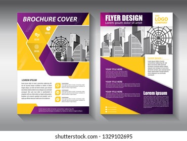 Brochure design, cover modern layout, annual report, poster, flyer in A4 with colorful triangles, geometric shapes for tech, science, market with light background
